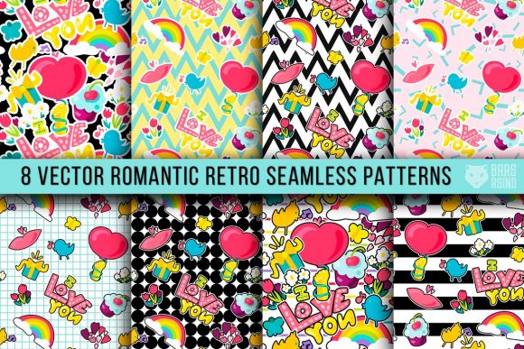 Download Retro Romantic Patterns - Romantic patterns Collection