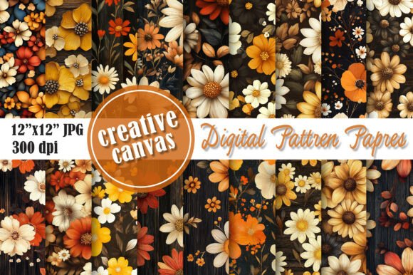Download Warm Fall Flower Patterns - Flower pattern Collection