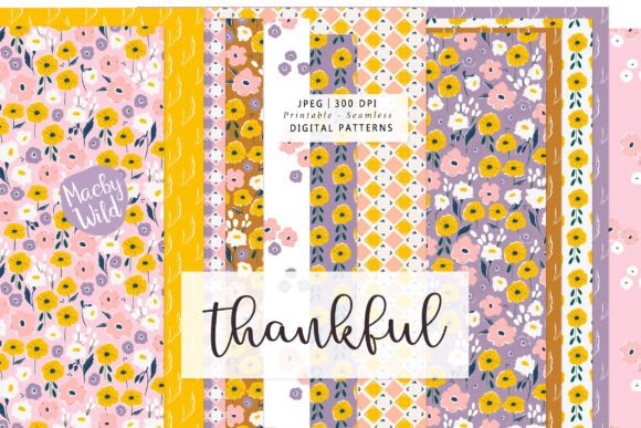 Download Thankful Retro Flower Patterns - Flower pattern Collection
