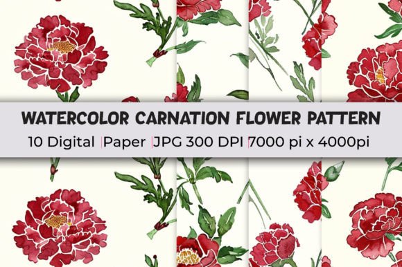Download Carnation Flower Patterns Watercolor - Flower pattern Collection
