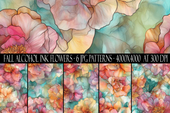Download Fall Alcohol Ink Flower Patterns - Flower pattern Collection