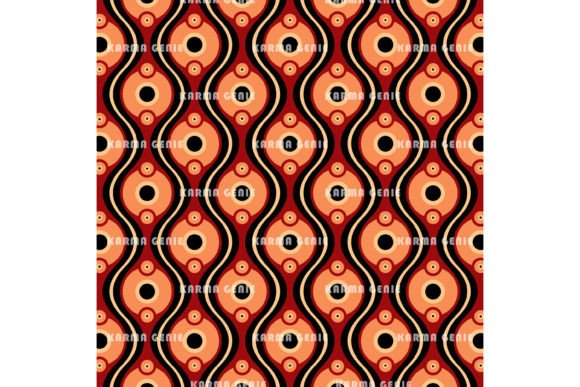 Download Seventies Red and Orange Retro Pattern - Retro pattern Collection