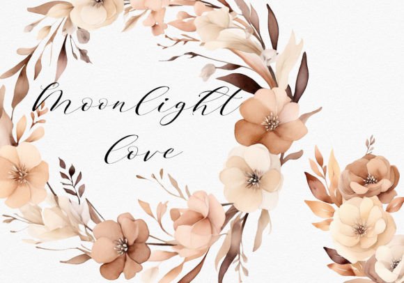 Download Beige and Brown Pastel Floral Elements - Beige Collection