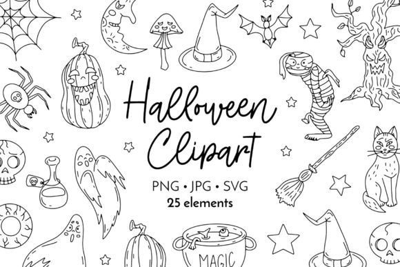 Download Line Art Halloween Vector Clipart - Halloween vector Collection