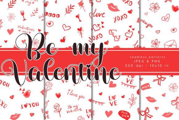 Download "Be My Valentine" Romantic Patterns Set - Romantic patterns Collection